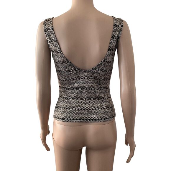 Rhapsodielle Tank Top Womens Small Bronze Black Textured Stretch - Picture 2 of 9